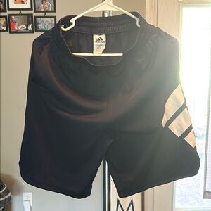 Adidas Black Shorts with White Accents